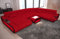 Sofa Dreams XXL Wohnlandschaft Concept - mit LED Beleuchtung, Ottomane/Mikrofaser/Ausrichtung wählbar (Ottomane Links, Schwarz-Rot)