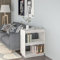 WIFESE Bücherregal 60x35x71 2 Fächer Raumteiler Holzregal Kleines Regal für Büro Wohnzimmer Arbeitszimmer Standregal Bookshelf Hochschrank Aufbewahrungsregal Aktenregal Massivholz Kiefer Weiß