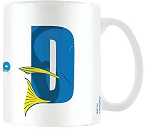 Disney Alphabet Personalisierte Tasse (D für Dorie) 325 ml Keramik-Kaffeetasse in Präsentations-Disney-Geschenkbox – Offizielles Merchandise-Produkt