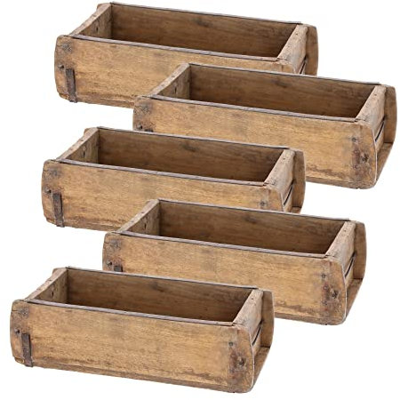 Novaliv 5x Holzkiste Vintage 30 x 15 x 10 cm Alte Ziegelform Holz EIN KAMMER Allzweckkiste aus recyceltem Altholz Jede Form EIN Unikat - Geschenkkiste
