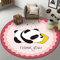 Highdi Teppich Rund Modern rutschfest Waschbar Schlafzimmer Teppiche, Innenbereich Planet der Tiere Drucken Runder Teppich fürs Wohnzimmer, Flur, Kinderzimmer, Büro (120cm,Panda)