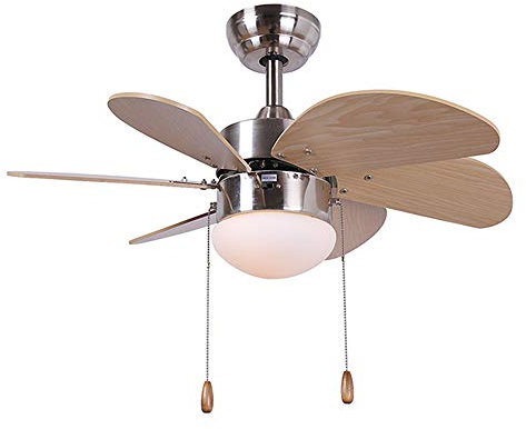 PERTID Ventilador de techo vintage para interior/exterior, bombilla LED Edison para escuela, dormitorio, hoja de madera, comedor, ventilador de techo, luces de ventilador, ventilador para