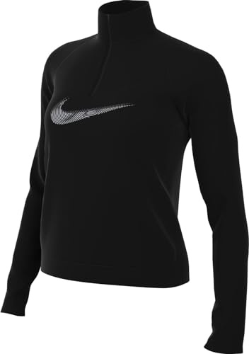 Nike FB4687-010 W NK DF Swoosh HBR HZ Pacer Sweatshirt Damen Black/COOL Grey Größe L