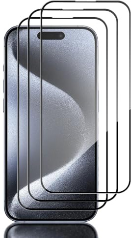 Tzstz 3 Stück Screen Protector, for iPhone 15 Pro,9H Hardness, Anti Scratch, iPhone 15 Pro Schutzfolie aus gehärtetem Glas