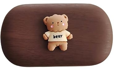 OATTIS Wood Grain High-end Contact Lens Box, Beautiful Pupil Storage Box, Portable Care Companion, High-end,Color2