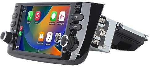 Autoradio Wireless Carplay per Linea Punto EVO, Lettore di Navigazione GPS per Auto Touch Screen 6,2 Pollici con Telecamera di Backup 1080p, Bluetooth, Ricevitore
