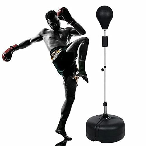 TRIEBAN Punchingball Boxstand 120-160cm Höhenverstellbarer Standbox-Trainer inkl. Boxbirne Erwachsene Punchingball Boxbirne Bounce Back Faster Boxbag (schwarz)