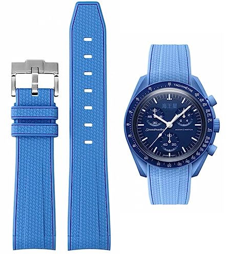 HEYOZURY Armbänder für Moonswatch Uhr Gummi für Omega x Swatch MoonSwatch 20mm Rolex Seiko Uhr Silikon Männer mit Edelstahl Ersatz Armband Original Armband Omega x Swatch MoonSwatch Speedmaster