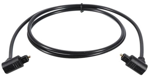 sourcing map Fiber Optic Audio Cable Double 90 Degree Digital Audio Optic Cable 3.3FT Long TOS Optical Link Cable PVC Plastic Connector for TV DVD Amplifier Stereo Black