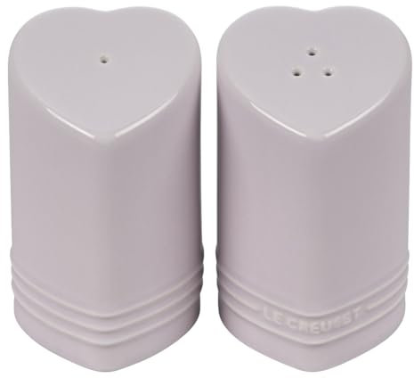 Le Creuset Salz- und Pfefferstreuer aus Steingut, herzförmig, je 118 ml, Schalotte