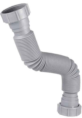 Angoily Adjustable Sink Drain Pipe Flexible Trap Tubing Expandable Double-Head Extension Fitting for Kitchen Bathroom Universal Plastic Drain Hose Connector