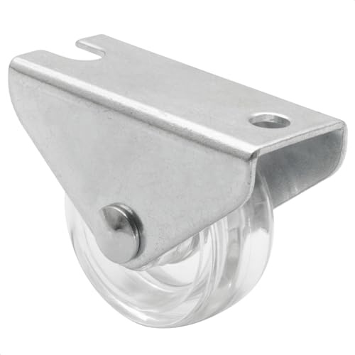 WAGNER Design Möbelrolle/Bockrolle CLEAR - Durchmesser Ø 30 mm, Bauhöhe 35 mm, Stahl verzinkt, transparent, Anschraubplatte 20 x 45 mm, Tragkraft 45 kg - 01055601