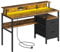 VASAGLE Escritorio con Cajones de Tela, Luces LED y Tomas Corriente Incorporadas, Estante para Monitor, 55 x 135 x 90 cm, 2 Puertos USB-A, para Oficina Casa, Marrón Rústico LWD094K02
