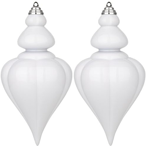 Briful 23CM Large White Baubles - Shatterproof Tree Decorations, Xmas Balls Hanging Ornaments for Christmas