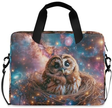 GAIREG St. Patrick's Day Schultertasche mit Münzenhut für Laptop, Tablet, 15,6 Zoll (39,6 cm), elegant, für Business, Freizeit, Schule, Süße Eule auf Galaxie, Einheitsgröße