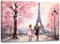 ZQQART Paris Leinwandbild Eiffelturm Bild Wanddekoration Paar in der Straße Gemälde Drucke Wohnzimmer Schlafzimmer Dekor Rahmen(Paris -1,40x60cm)