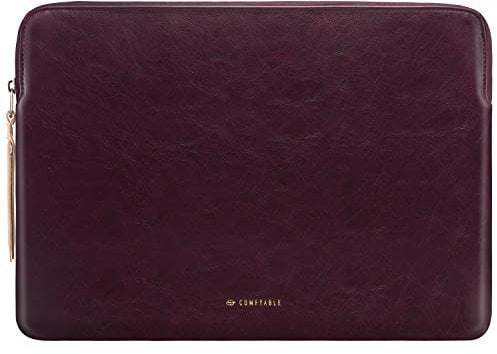 Comfyable Slim Protective Laptop Case 15 Inch Compatible with MacBook Air 15 Inch M4 2025 A3241 M3 2024 A3114 & M2 2023 A2941, PU Leather Case Waterproof Cover Computer Case for Mac