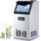 CREWORKS Macchina Ghiaccio Professionale 73kg/24h Fabbricatore Ghiaccio con Schermo LCD Macchina Ghiaccio Autopulente Commerciale in Acciaio Inossidabile per Casa Ufficio Ristorante Bar