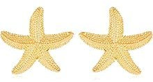Kabwea 18K Gold Seestern Muschel Ohrringe, Ohrringe, Ohrringe Gold, Earrings, Goldene Ohrringe Damen, Ohringe, Gold Ohrringe Damen, Schmuck Gold, Goldene Ohrringe