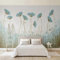 YYZOVBNN Papier peint photo 3d dessiné à la main, belles fleurs vertes, chambre à coucher, salle à manger, arrière-plan du salon, grande décoration murale pour la maison