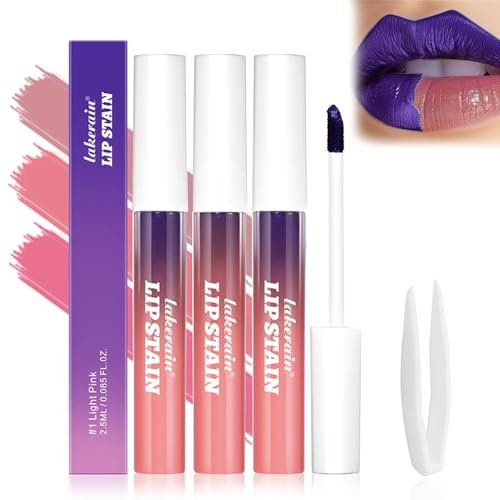 3PCS Lip Stain Peel Off,Lápiz de Contorno de Labios Extraíble,Peel off Lip Stain,Perfilador de Labios Plump Lip Lines,Perfilador de Labios Peel off Tattoo Hidratante Resistente Al Agua,Con Pinzas