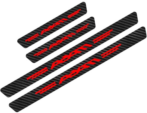 KLHYWEN Auto Kohlefaser Einstiegsleisten Für Op-EL Adam Tuning Zubehör 4 STÜCKE Auto Scuff Plate Türschwelle Sill Aufkleber,Red
