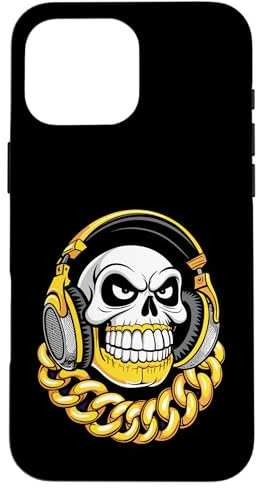 Lustiger Totenkopf-Charakter, Cartoon-Stil, Illustrationsgrafik Hülle für iPhone 16 Pro Max