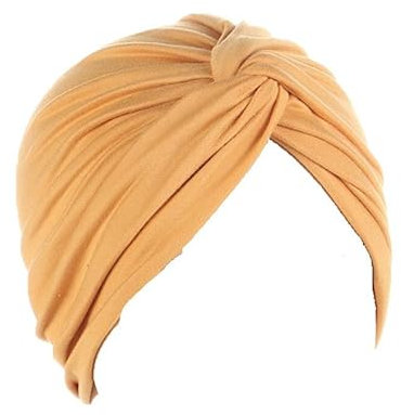 Chemo Headwear Turban extensible en bambou doux avec nœud sur le devant pour femme, vert olive, moutarde, Taille unique