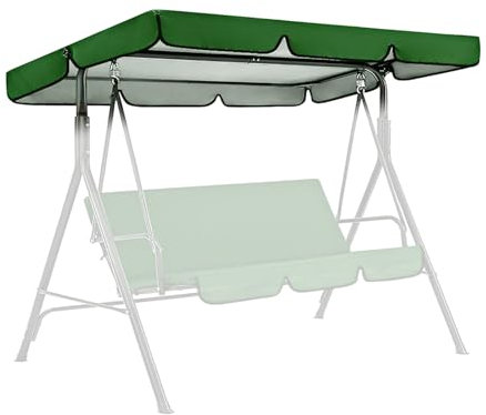 Hollywoodschaukel Dachbezug,249x185 cm,Wasserdicht Strapazierfähig Dach,Universal Ersatzdach für Gartenschaukel,Oxford-Tuch Hollywoodschaukel Sonnendach 3 Sitzer, UV-Schutz Sonnendach 210D (Grün)