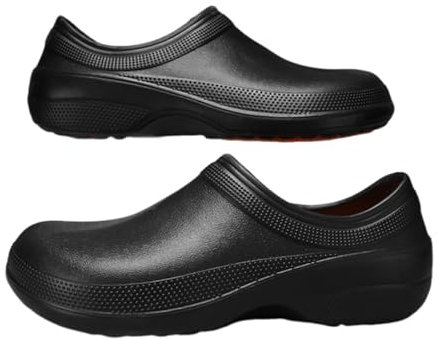 Zapatos Chef para Hombre, Zapatos De Trabajo De Chef Cocina Profesionales para Hombre Antideslizantes Resistentes Al Aceite Impermeables, Zapatillas Estilo Zueco Hospital Moda Enfermera(Black,41 EU)