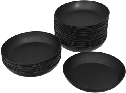 Plástico Negras Bandejas Redondas, 25 Piezas para Macetas | Base para Maceta, Accesorio Práctico para Plantar, Movimiento Cómodo, Uso en Jardinería