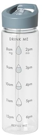 600ml BPA-Free Tritan Water Bottle – Leakproof Reusable Sports Bottle with Secure Cap – Cold Drink Bottle for Gym, Office, Travel – Hand Wash Only – For Adults (Grey/Clear)