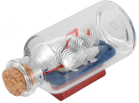 DOITOOL Nautische Tischdekoration Segelschiff in Glasflasche Mediterrane Home Decor Elegantes Flaschenschiff Modell als Geschenk und Aufbewahrung für Kleine Gegenstände