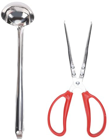Sorandy Kaminzange, Pelletschaufel-Set aus Gusseisen mit Hitzebeständiger Beschichtung, 30,5 Cm Zange und 28 Cm Schaufel, Brennholzgreifer für Tischfeuerstellen, Kamine, Pelletgrills