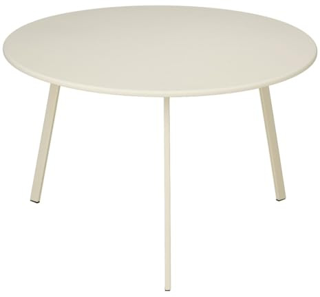 MICA Decorations Seatle Beistelltisch rund für Außen – Couchtisch – Auch als Plant Stands – Metall – 38 x 61 cm – Creme