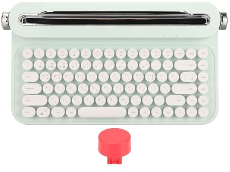 EIMSOAH Clavier Bluetooth Vintage, Clavier de Machine à écrire Rétro 86 Touches avec Support intégré pour iOS (Verte)