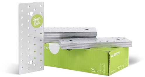Alberts 847258 Lochplatte | sendzimirverzinkt | 200 x 80 mm | 25er Set