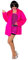 Fasching Herren/Damen Disco Zotteljacke pink (S/M)