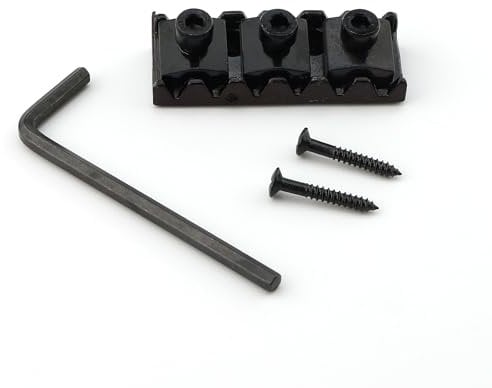 Pxyelec 42mm Black Guitar Lock Nut with Wrench Screw for FLOYD ROSE Tremolo Double Locking System