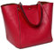 Valleycomfy Damen Tasche Einkaufstasche Pu Leder Handtasche Schultertasche (Rot)