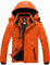GEMYSE Herren wasserdichte Skijacke Winddichte Fleece Outdoor-Winterjacke mit Kapuze (Orange 02,L)