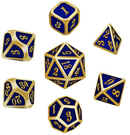 Sweetone Polyedrische Würfel, 7 Stück DND Würfel Metal DND Dice Set D&D Metall Polyhedral Dice, Metall Rollenspiel Spiel Würfel für Dungeons and Dragons Pathfinder DND RPG MTG