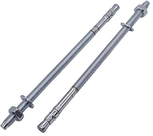 Confezione da 10 ancoraggi a cuneo M10 x 230 mm, tasselli in metallo, fissaggio per muratura, ancoraggio per calcestruzzo (10, M10 x 230 mm)