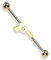 Paula & Fritz Industrial Ohr-Piercing Stab Pistole Chirurgenstahl 38-mm Stab-länge 1.6-mm Stab-Dicke Gold Barbell Piercings Knarre Revolver Knorpel