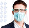 Set de 10 uds. Visera-pantalla facial, protección facial integral anti-salpicaduras, anti-vaho, compatible con gafas, para adultos y niños, alta visibilidad y cómoda sujeción