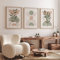 Lot de 3 Affiches de la Galerie Botanique Vert Sauge Blush Rose Géométrie Imprime Toile Peinture Mur Art Photo Abstraite Boho Minimaliste Décor-40 * 50Cm/16 * 20 Pouces (Sans Cadre)