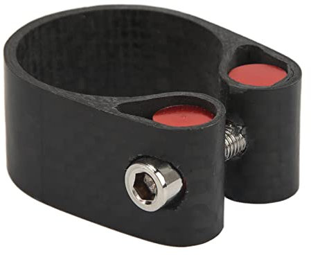 Tomotato Bike Seat Post Clamp, Carbon Fiber Bicycle Seatpost Collar, Quick Release Bicycle Seatpost Tube Clip for MTB Folding Bike Road Bike(31.8mm)