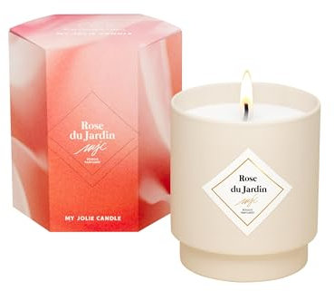 MY JOLIE CANDLE - Duftkerze Rose des Gartens – Geschenk für Damen und Mutter – 100 % natürliches pflanzliches Wachs – französischer Duft – Baumwolldocht – Brenndauer 45 Stunden