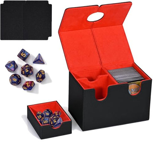 Scatola Porta Carte per MTG Carte,Magnetica Deck Box con 2 Divisori, Con Capacità di 200 TCG Carte, Box Porta Mazzo Carte,Deck Box Per Carte Magic The Gathering,Compatibile con MTG/TCG/YGO (A)