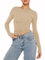 OYIGELZ Long Sleeve Shirt Women's Basic T-Shirt Crop Top Y2K Slim Fit Casual Tee Tops(Khaki-d,M)